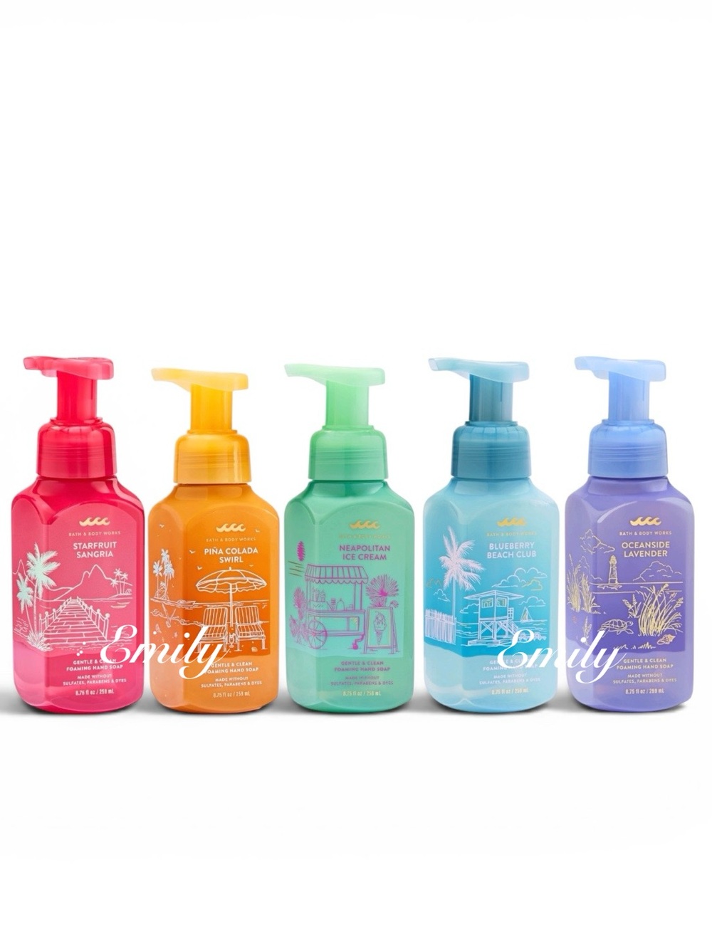 BRAND NEW!!! 5-Pc Bath & Body Works 2026 Foam Hand Soap Summer Collection Bundle